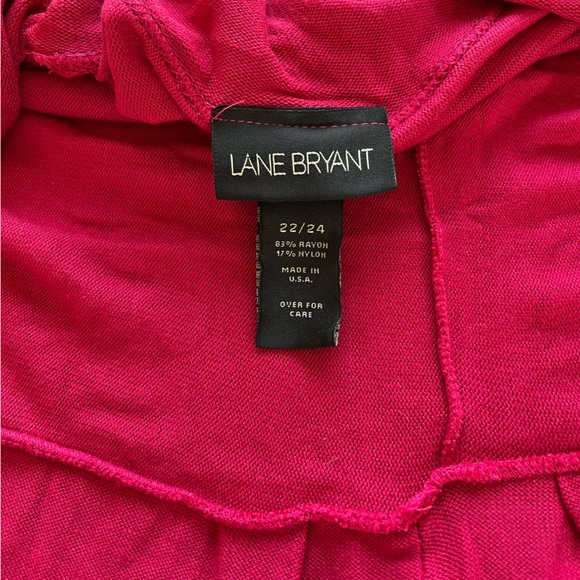 Lane Bryant Women’s Pink Open Front Drape  3/4 Sleeves Knit Cardigan Sweater - Picture 14 of 15